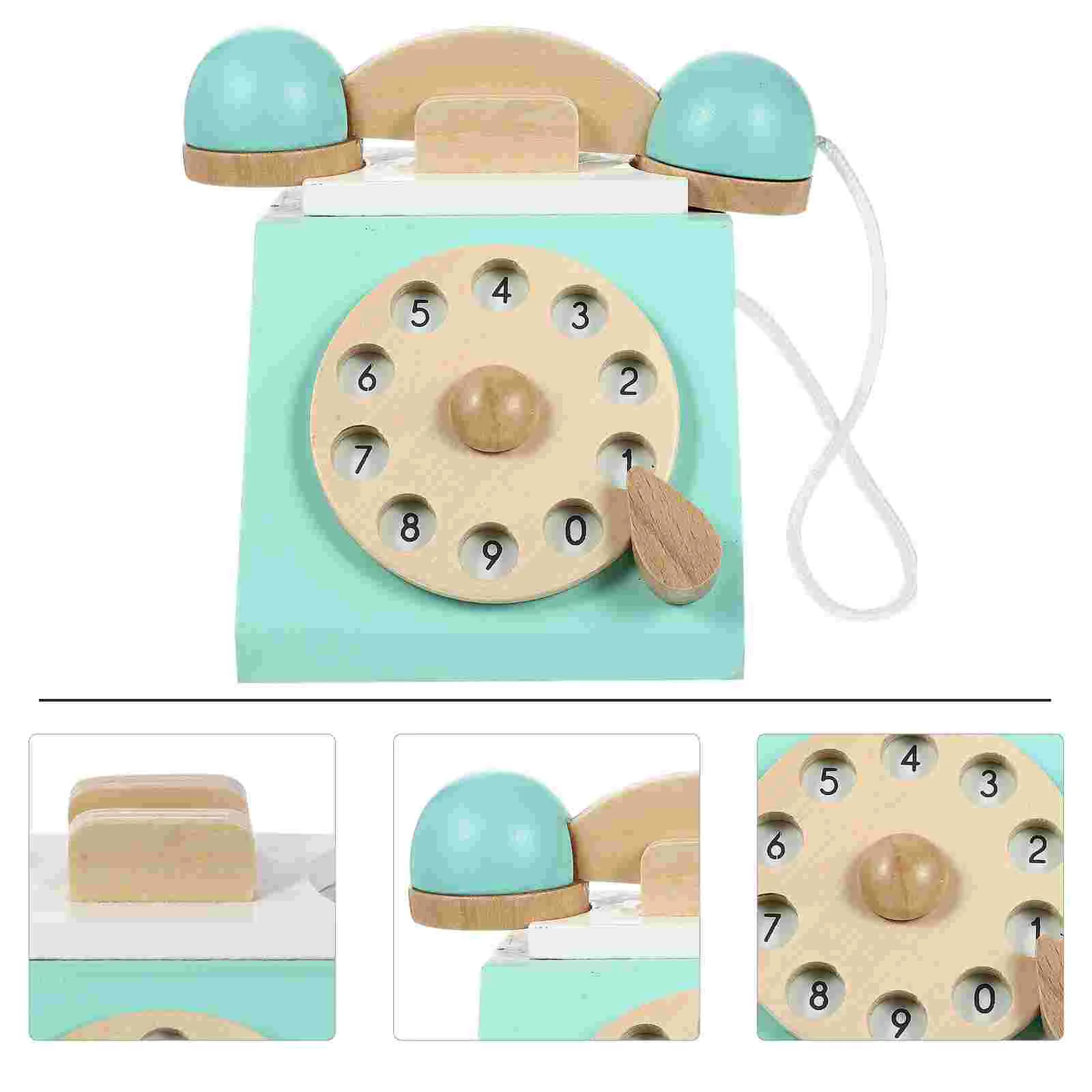 

Wooden Telephone Dial Disc Toy Lovely Cognitive Kids Toys Vintage Role Play Simulation Child Educational