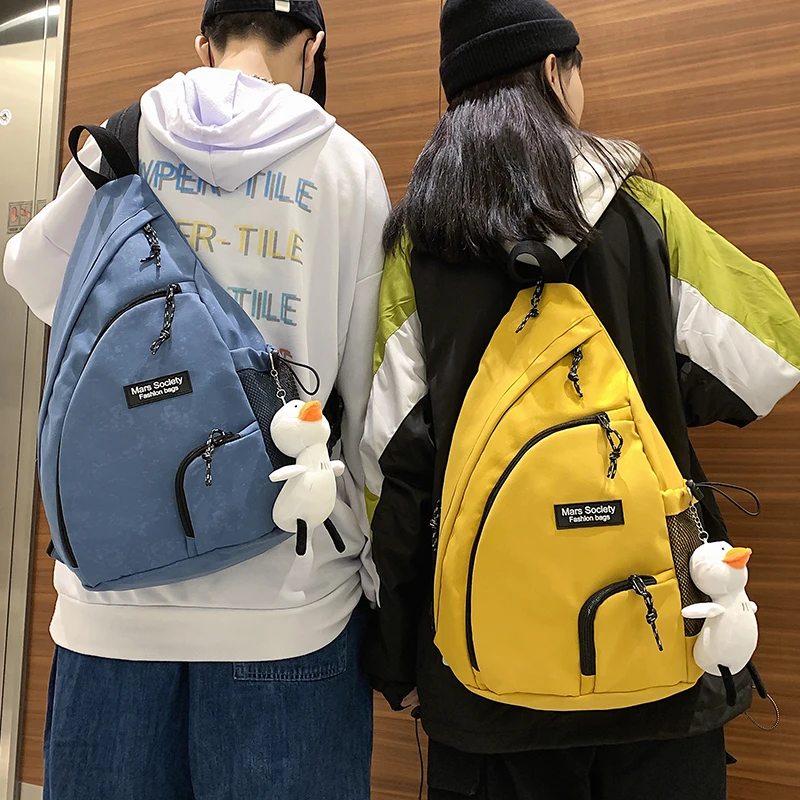 

New Unisex multi-function Waterproof Backpack Fashionable Students Korean schoolbag Casual Simplicity One shoulder Chest package