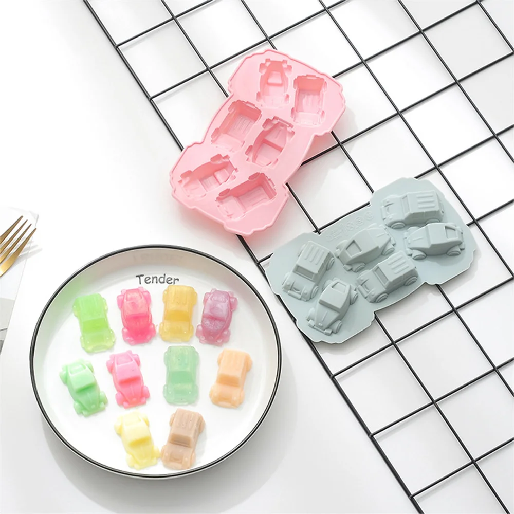 

6 Cavity Car Silicone Fondant Mold Handmade Soap Mold DIY Chocolate Candy Jelly Desserts Cookie Pastry Baking Tool Cake Decor