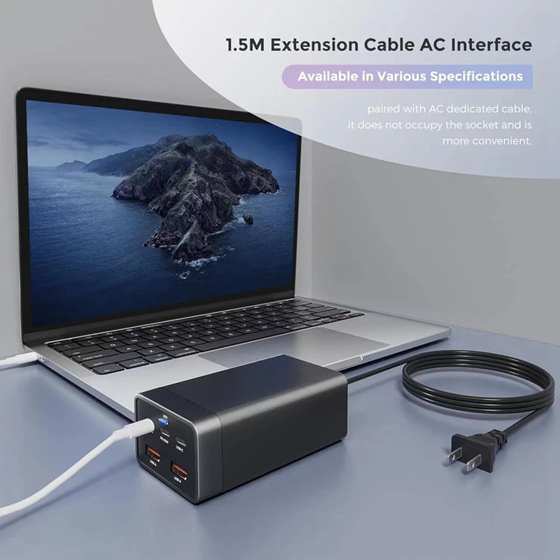 Зарядное устройство Gan 125 Вт настольное быстрое зарядное 5-в-1 PD65W для Iphone 15 14 13 Pro Max