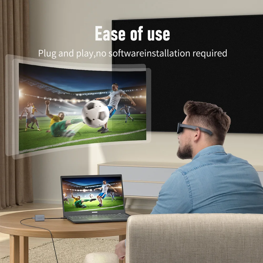 Портативный видеоадаптер Lemorele HDMI на телефон 4K 60 Гц USB-c