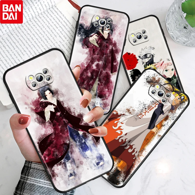 

Anime NARUTO Ink Painting For Xiaomi Poco X3 NFC F3 GT M4 M3 M2 F2 X2 5G Pro TPU Silicone Soft Black Phone Case Funda Coque Capa