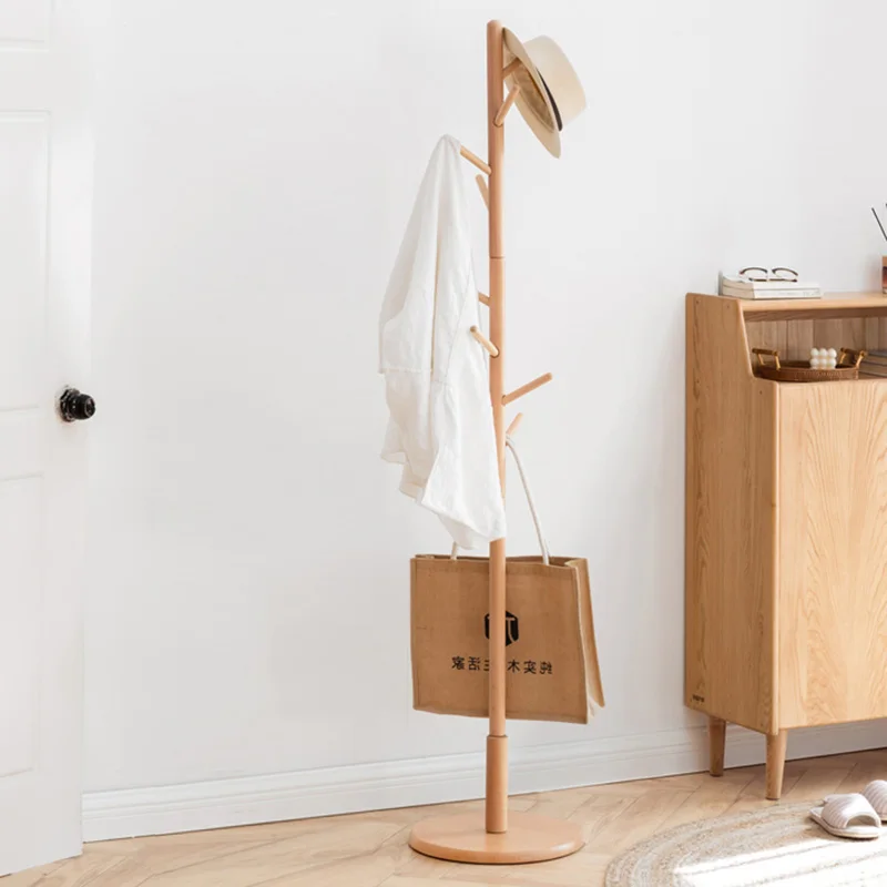 

Drying Multi-hanger Coat Rack Entrance Wood Hanging Balcony Nordic Hall Floor Coat Rack Bedroom Heavy Cabideiro Hall Furniture