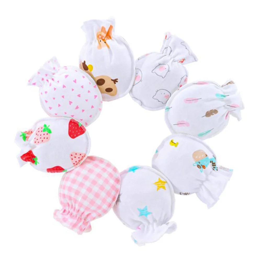 

8 Pcs Gloves Newborn Cotton Infant No Scratch Mittens Baby Scratches Anti-scratch Protective Men Women