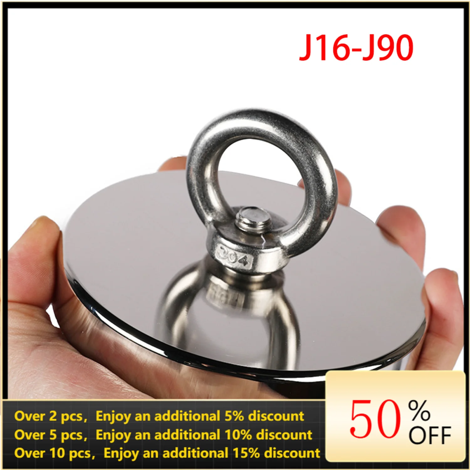 

Super Strong Neodymium Fishing Magnets Heavy Duty Rare Earth Magnet with Countersunk Hole Eyebolt for Salvage Magnetic Fishing
