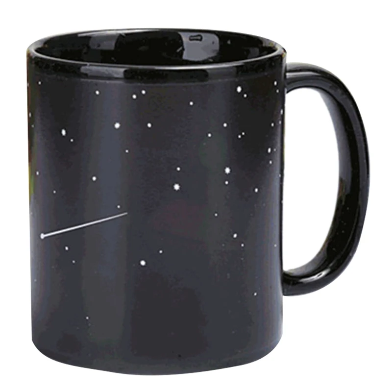 Hot XD-Ceramic Cups Changing Color Mug Milk Coffee Mugs Friends Gifts Student Breakfast Cup Star Solar System Mugs