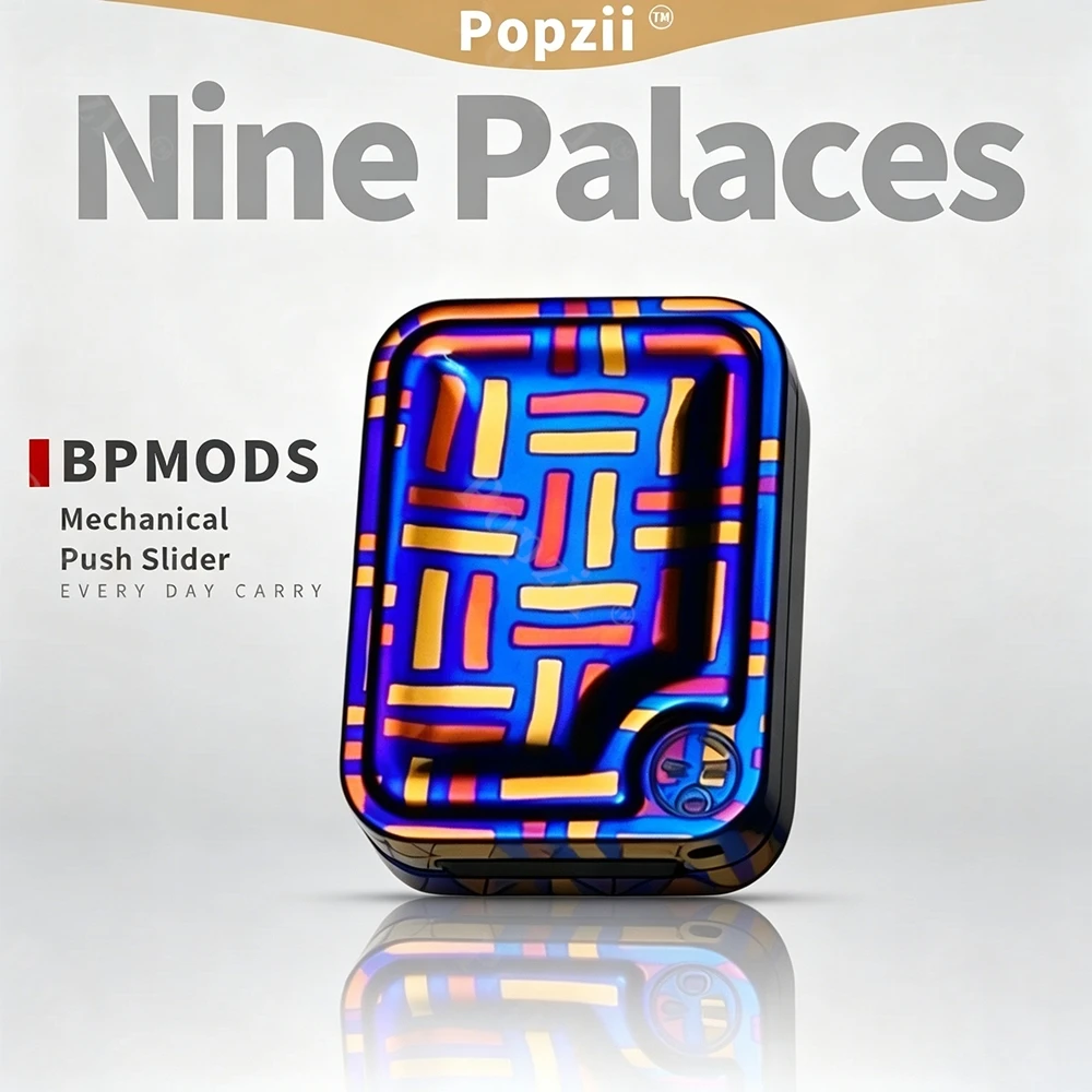 Фото BPMODS Timascus Nine Palaces Fidget Slider: Оригинальный дизайн, игрушка-антистресс, снимающая тревогу, с выдвижным механизмом, по цене поставщика №1