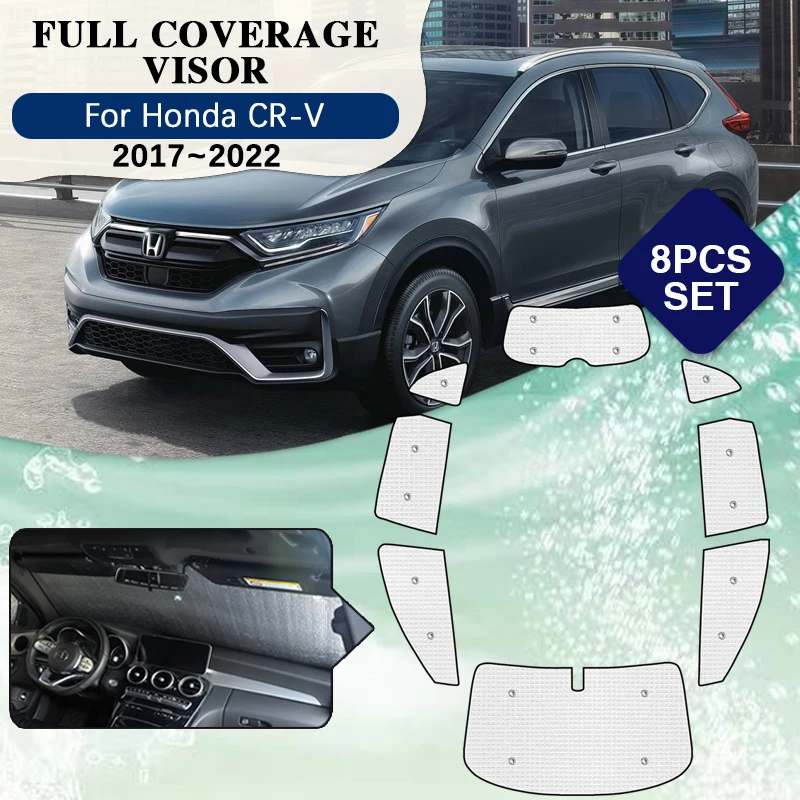 

Full Coverage Sunshades For Honda CR-V Accessories 2022 2017~2021 CRV CR V Full Surround Windshield Windows Shaby Visor Interior