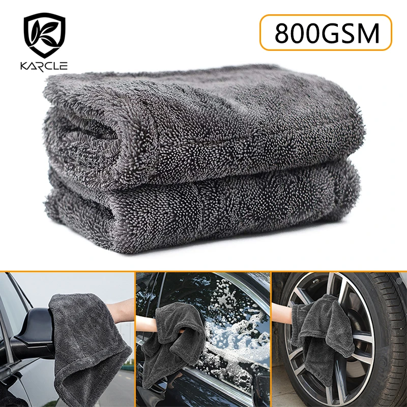 Microfiber Car Wash Towel Double-Twist Pile Car Cleaning Drying Cloth Super Absorbent Car Care Cloth Auto Detailing Waxing Towel