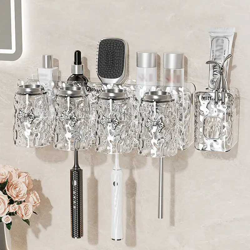 

Glacier Pattern Non Punching Toothbrush Shelf