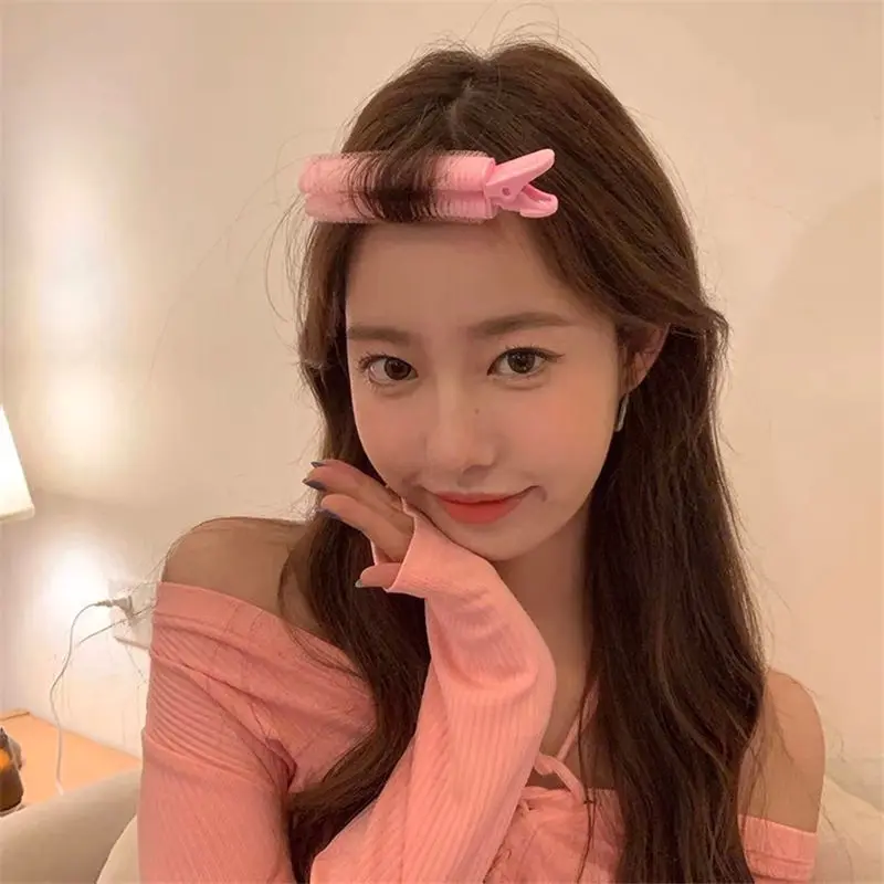 2 шт. портативные пушистые заколки для волос с эффектом челки |