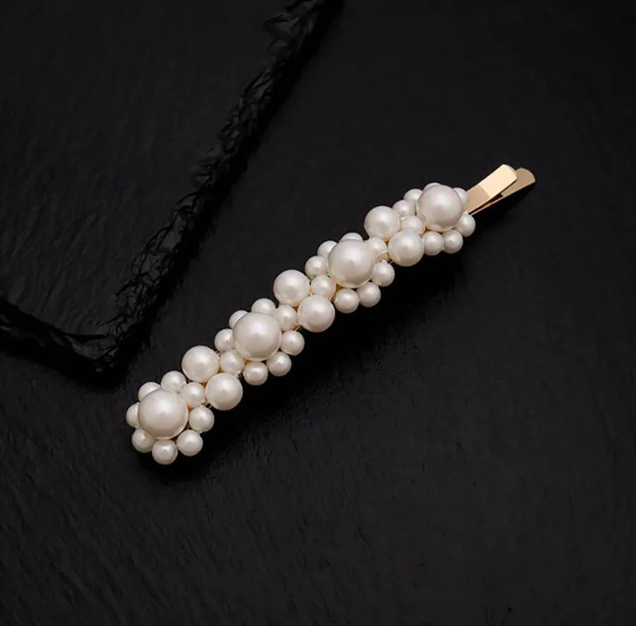 

Korean shell beads hand-woven hairpin ins pearl side clip bangs elegant women romance barrettes accessory