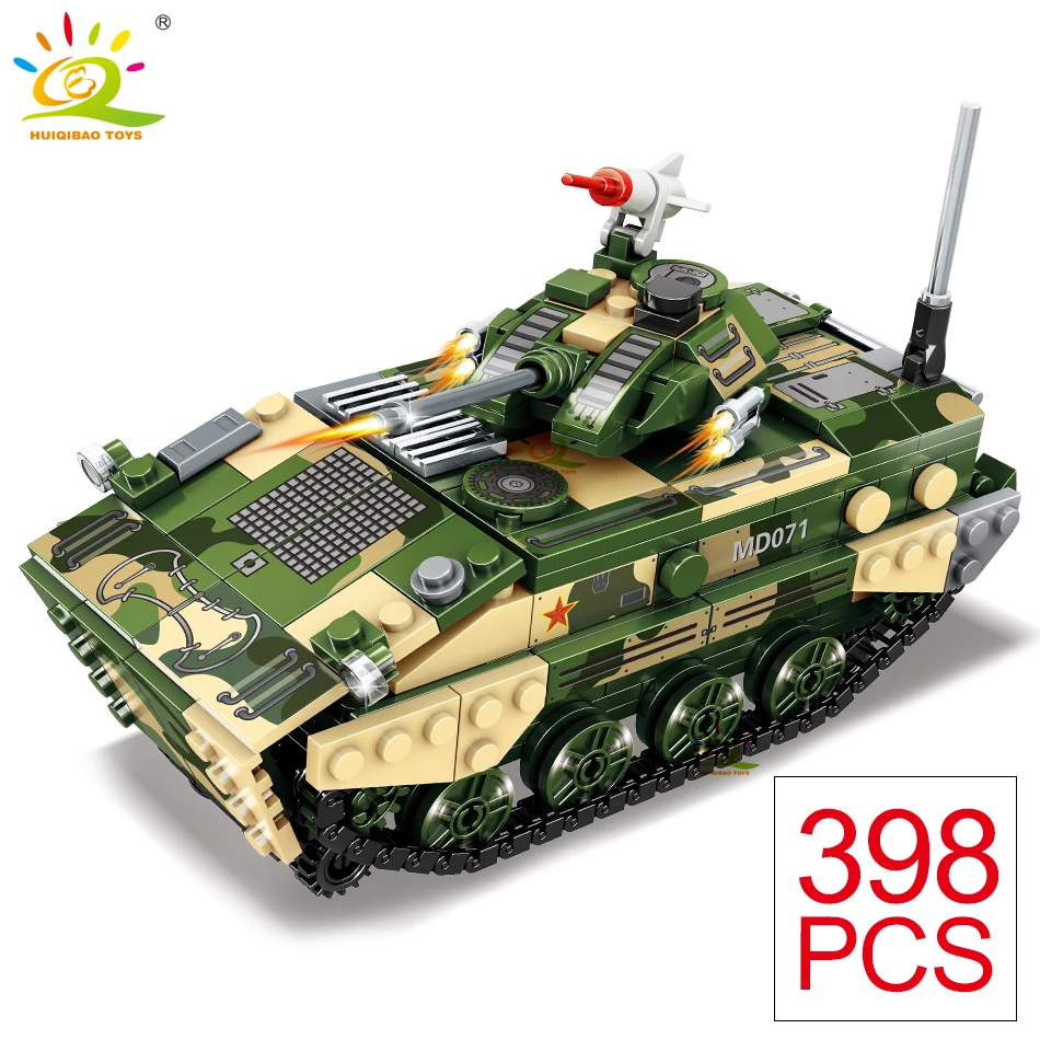 HUIQIBAO военный боевой танк строительные блоки WW2 армейский набор кирпичей с 2