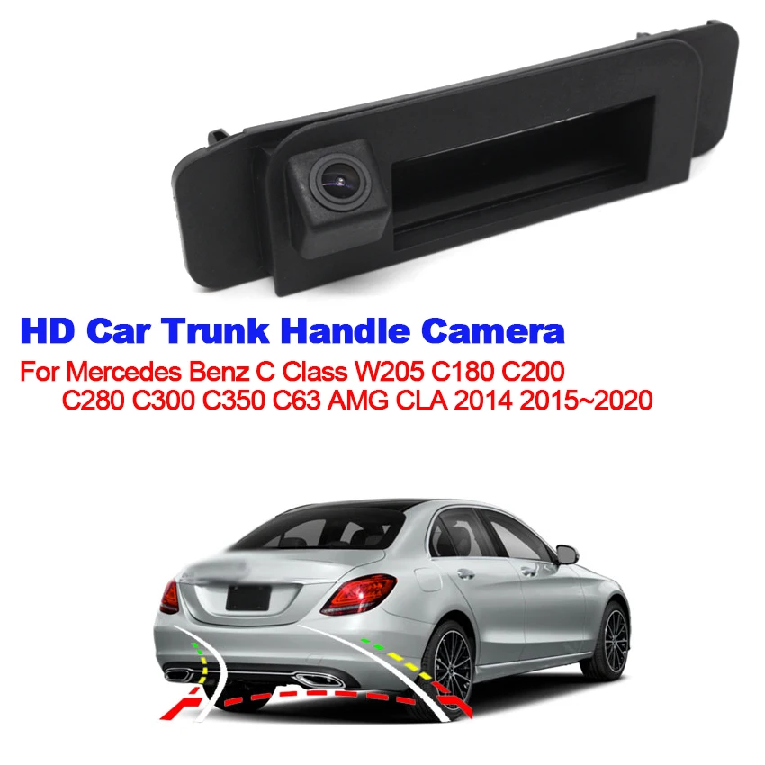 Камера заднего вида с ручкой багажника автомобиля CCD HD для Mercedes Benz C Class W205 C180 C200 C280 C300 C350 C63 AMG CLA 2014 2015 ~ 2019 2020