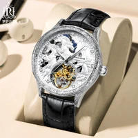 3d engraved dial w diamond mechanical wristwatches skeleton tourbillon automatic watches for men waterproof religio masculino