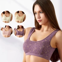 no rims big breasts small and comfortable gathering sports bra with pads for girls to make a beautiful back yoga vest
