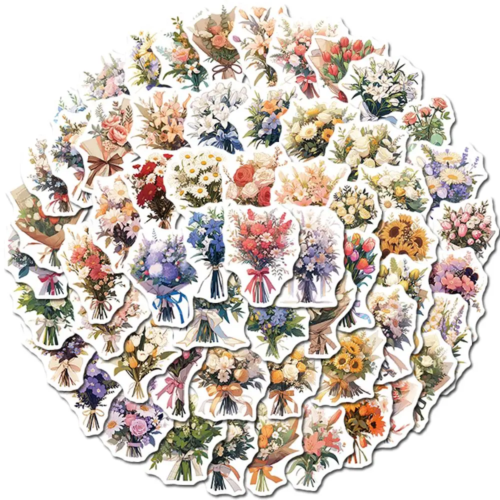 

10/30/60PCS Aesthetic Confession Bouquet Stickers Beautiful Flowers Plants DIY Laptop Bicycle Phone Luggage Decals Kids Toys