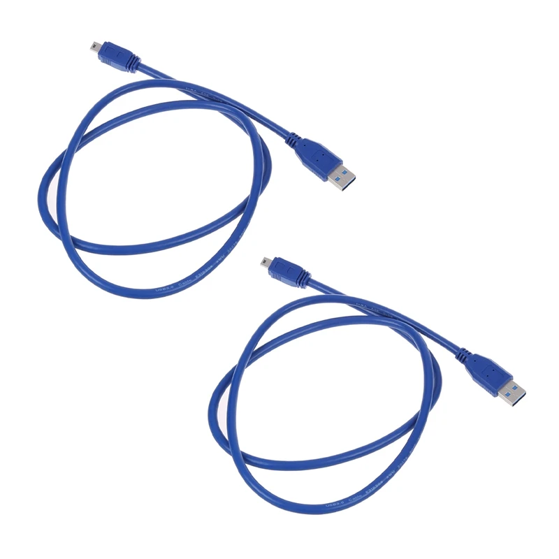 

2X Blue Superspeed USB 3.0 Type A Male to Mini B 10 Pin Male Adapter Cable Cord
