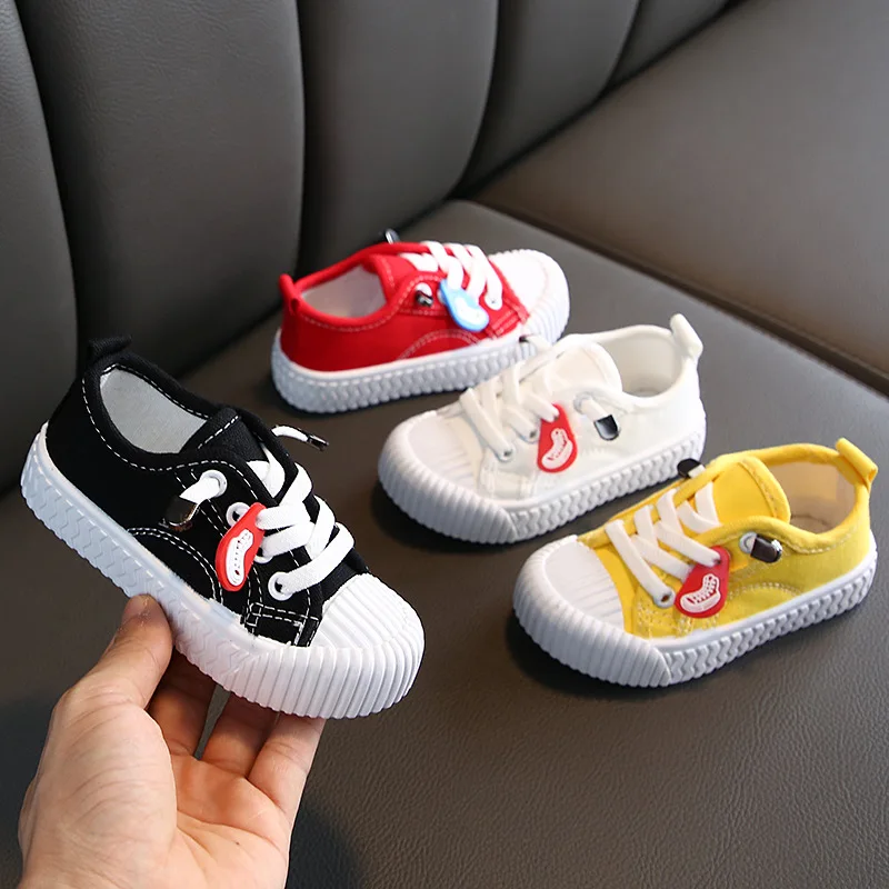 

2022 Spring and Autumn Children's Sports Canvas Shoes Korean Version of Casual Shoes for Boys and Girls New Toddler Baby White