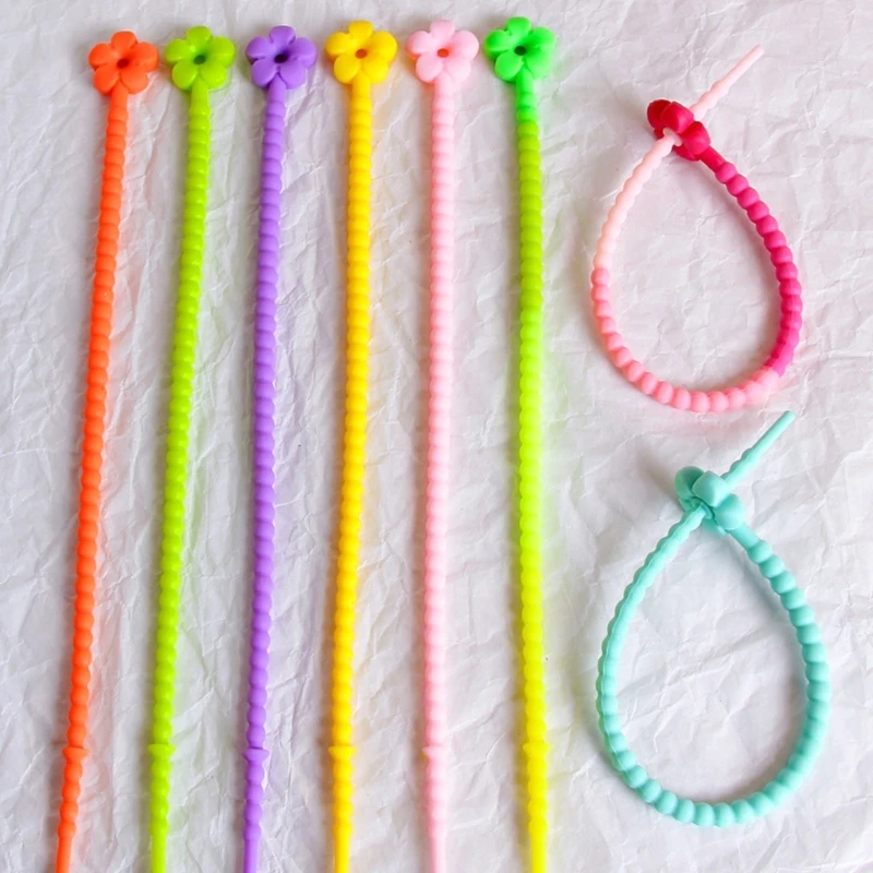 

26 Colors Flower Silicone Rope Data Line Binding Tape DIY Keychain Accessories