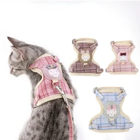 new cartoon cotton cat leash harness cat anti break away leash cat walking rope pet accessories