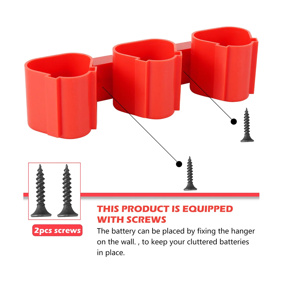 

Battery Holder for Battery Rack Durable Battery Hanger for / 10.8/12V Tool Holder Red