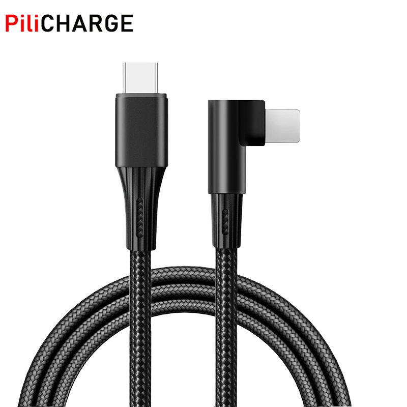 

90 Degree USB Type C To 8Pin Cable 1M 2M Gaming Cable PD 20W Fast Charging Lightning Wire Cord for iPhone 13 12 11 Max Mini Xs