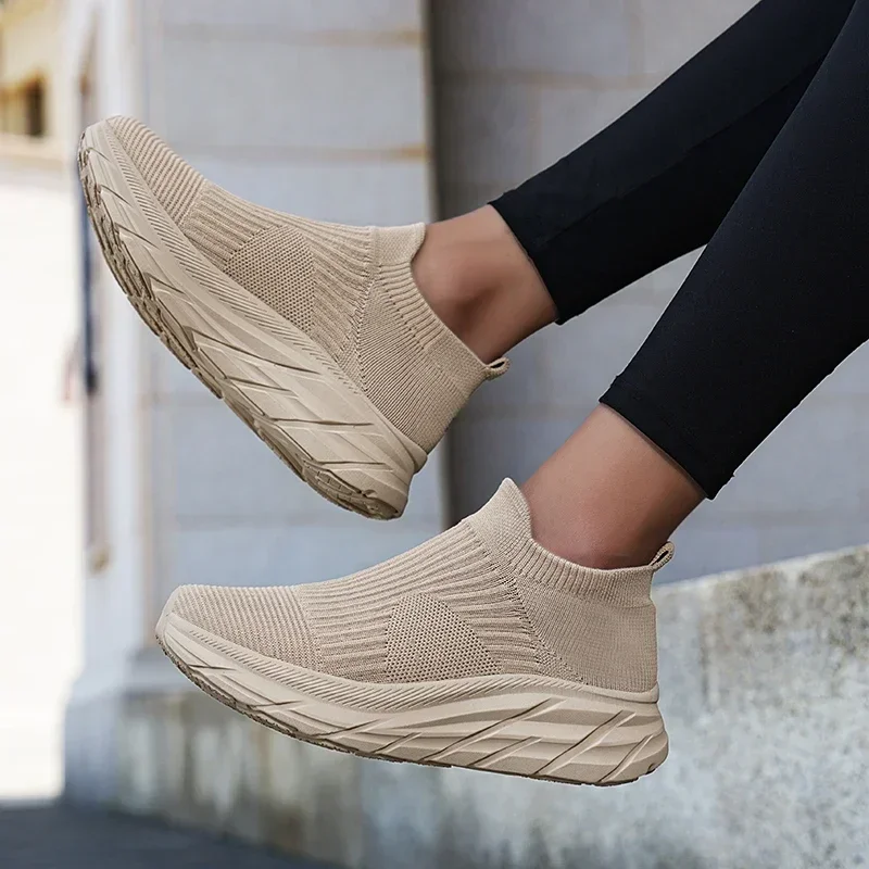 Кроссовки-носки унисекс фланелевые на платформе дизайнерская обувь для тенниса