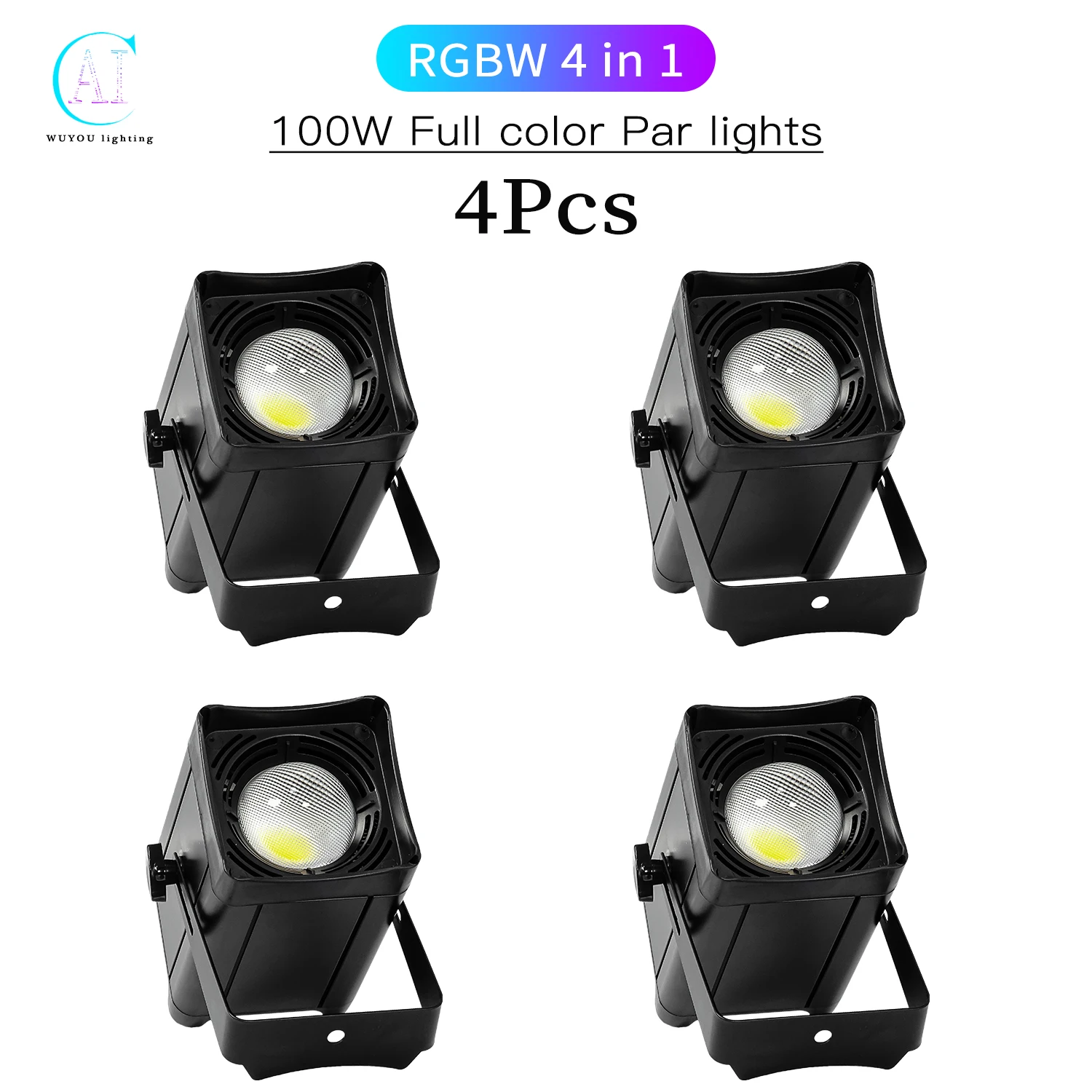 

4Pcs/Lots 100W COB Par Light RGBW 4 in 1 Warm White/Cool White Stage Spotlight DJ Disco Equipment Party Wedding Stage Lighting