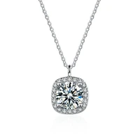 htotoh 1 carat d color moissanite diamond necklace s925 silver trendy pendant women matching chain