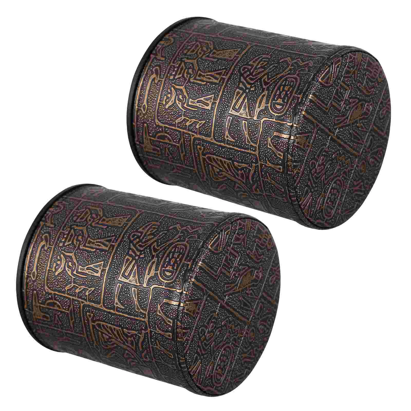 

2 шт., кожаные контейнеры для хранения игральных костей в египетском стиле