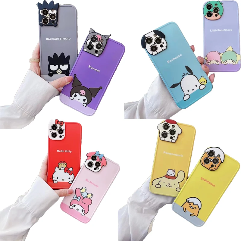

Kawaii Sanriod Kuromi My Melody Cinnamorol Suitable for Apple 13Promax Mobile Phone Case Iphone 13 Frosted Protective Cover