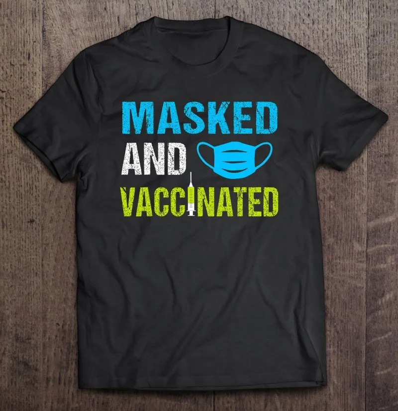 

Футболка мужская с масками и вакцинацией, винтажная хлопковая рубашка, милая хлопковая, одежда для гольфа, футболка оверсайз