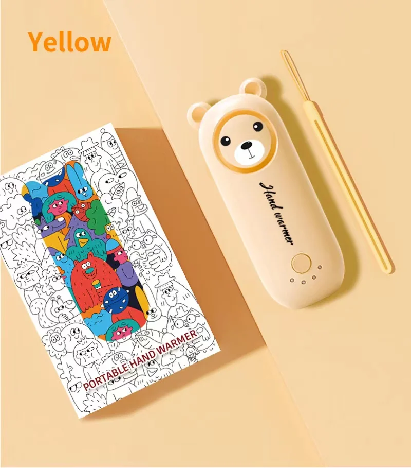 New 2in1 Hand Warm Treasure Mini Version Of Portable Student Cute Cartoon USB  Mobile Phone  PowerBank  Portable enlarge