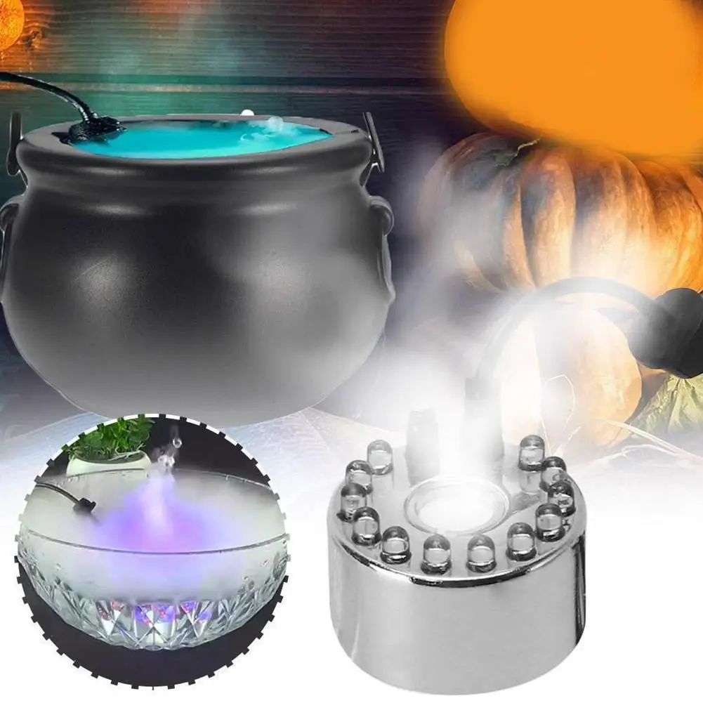 

2023 Хэллоуин мини светодиодная Тыква светильник Fogger водяной фонтан Пруд туман машина распылитель для Хэллоуина рождественской вечеринки украшение