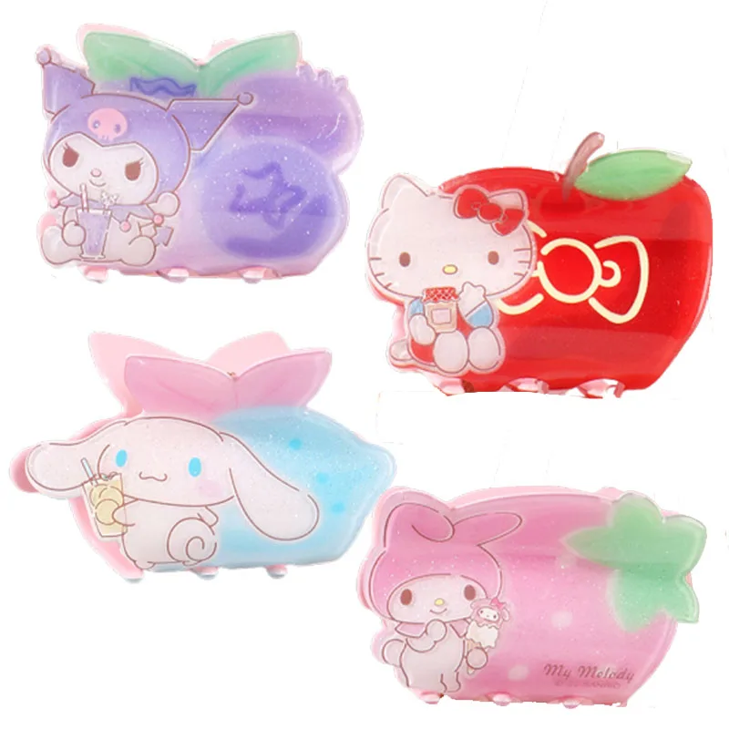 

Kawaii Anime Cinnamorol Mymelody Kuromi Pattern Card Issuance Shark Clip High Face Value Hair Accessories Birthday Present