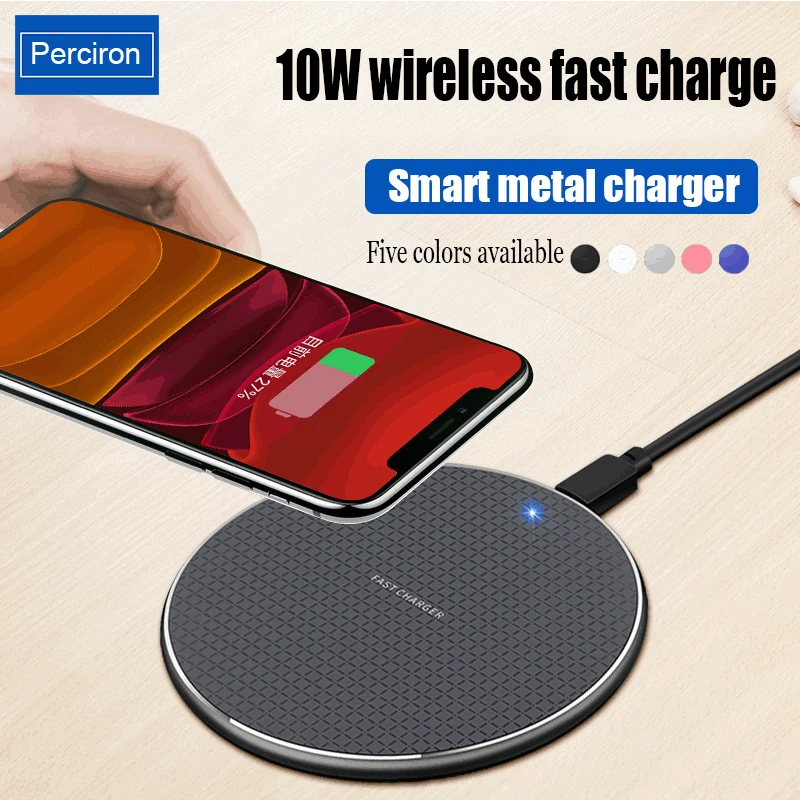 

QI Wireless Fast Charger Ultra-Thin Metal Pad 15w Wireless Fast Charger 12v/2a 9v/2a 5v/2a 15w/10w/7.5w Iphone Wireless Charger