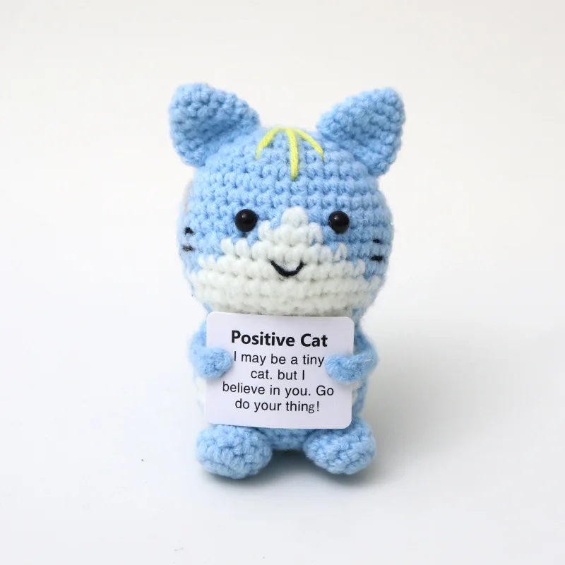 Положительная вязаная крючком кукла-кошка с картой декор для домашней комнаты