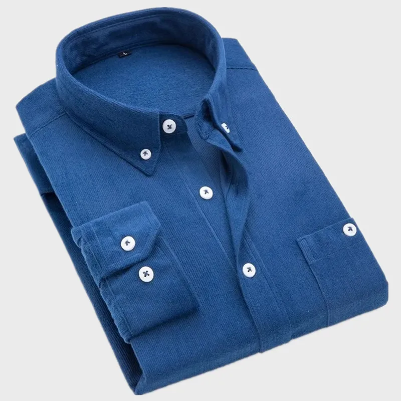 Мужская повседневная бархатная блузка с длинными рукавами ...