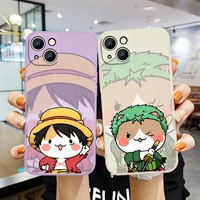 one piece cartoon character for apple iphone 12 13 pro mini pro max x xr xs xs max se 2020 liquid rope cover funda phone case