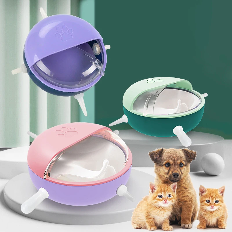 

180ML Newborn Puppy Kitten Milk Feeding Bowl Pet Dog Cat Bady Nursing Bottle Bubble Feeder with Nipples Newborn Pet Feeder