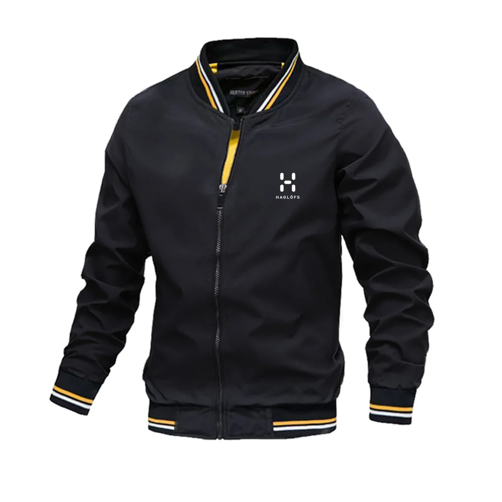 

Haglofs Autumn and Winter Men's Stand Collar Casual Zipper Jacket Outdoor Sports Coat Windbreaker Jacket for Men