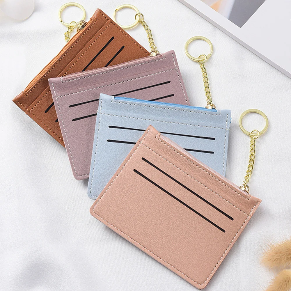 

Новые тонкие маленькие сумки для денег, карманные кошельки, держатель для ключей, Женская функциональная мини-сумка, кошелек для карт на молнии, кошельки для монет из искусственной кожи