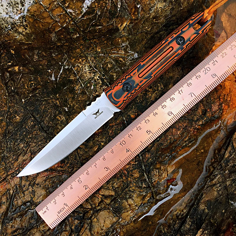 

Прямой нож Watchman WF214 с фиксированным лезвием для выживания, для кемпинга, рыбалки, барбекю, нож для выживания на природе с ножнами