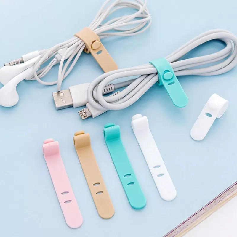 

Silicone Data Wire Cable Organizer Tie Phones Cable Winder Finishing Buckle