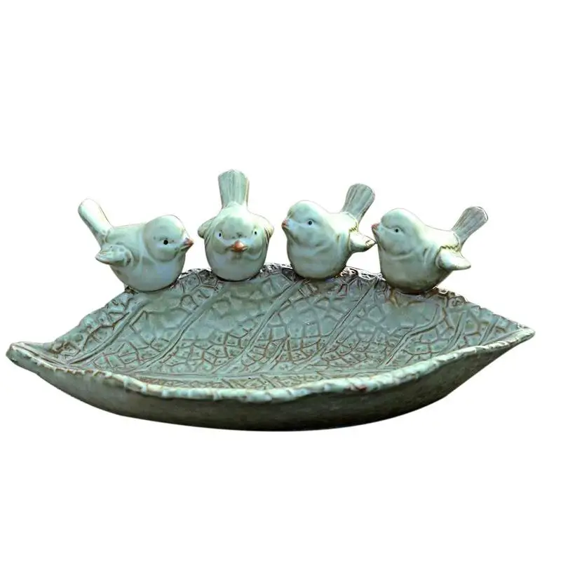 

Bird Feeder Statue Wild Bird Seed Catcher For Outside Feeders Outdoor Home Crafts Resin Yard Decor Garden Sculpture Memorial