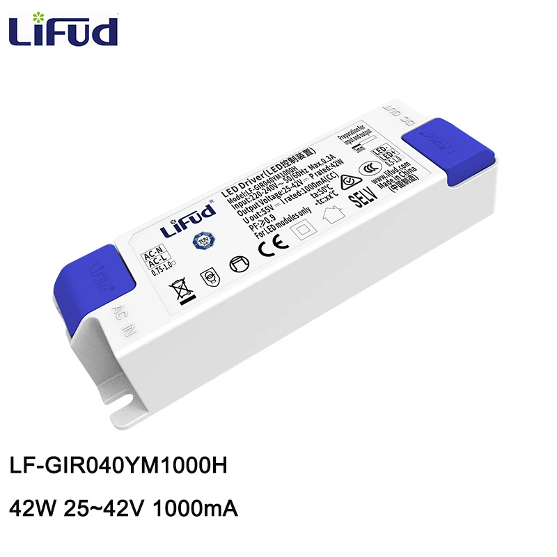 Lifud светодиодный Driver 42W 1000mA DC 25-42V 220-240VAC LF-GIR040YM1000H светодиодный Panel/Down/Track 1A 40W LF-GIR040YS1000H 33-40V
