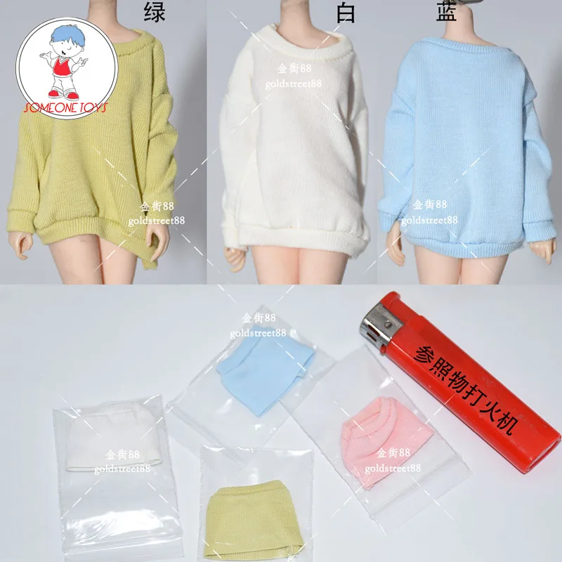 TBLeague 1/12 Scale Female doll Clothes White Color long sleeve blue hoodie pink skirt for 6 inches action Body DIY