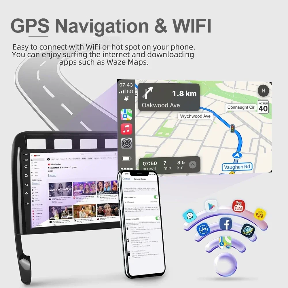 Фото Мультимедийный проигрыватель для автомобиля с Android 14, GPS-навигацией, 12 ГБ+256 ГБ памяти, Bluetooth, Wi-Fi, CarPlay, автомобильная магнитола для Porsche Panamera 970 2010-2016 №5