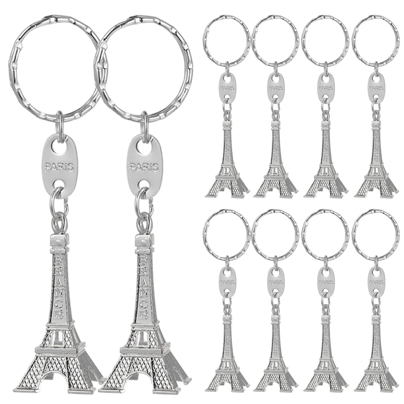 10 шт. серебряный брелок Torre Eiffel Tower для ключей сувениров Парижский тур украшение